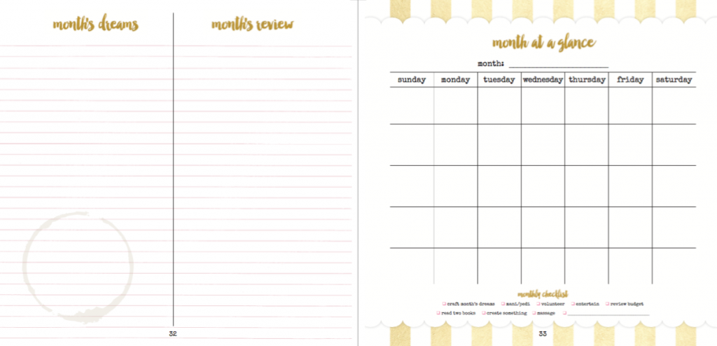 monthly entries